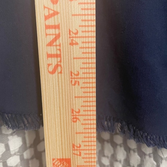 Illa Illa Strapless navy blue mini dress with frayed hem, pockets, elastic back. - Picture 9 of 13